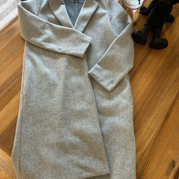 Zara Light Gray Wool Blend Coat - Picture 1 of 6